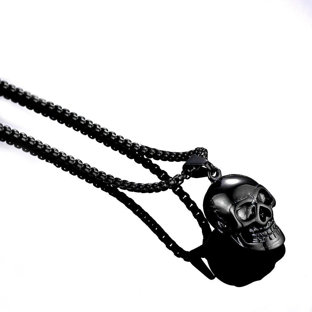 Wholesale Punk style personalized retro skull stainless steel necklace